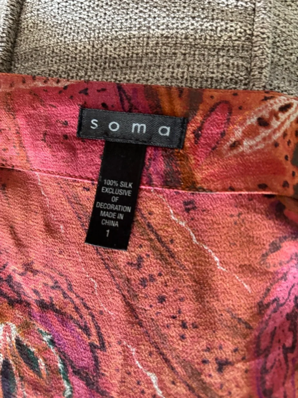 Soma Pure Silk Kaftan Long Maxi Luxury Resort Lounge Wear Sz L / XL - Picture 4 of 11